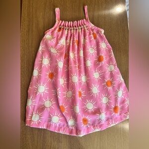 Kids Pink Sundress with Sun Pattern
